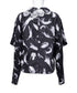Feather Print Lace Collar Blouse